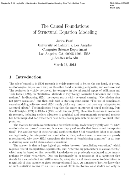 The Causal Foundations of Structural Equation Modeling.